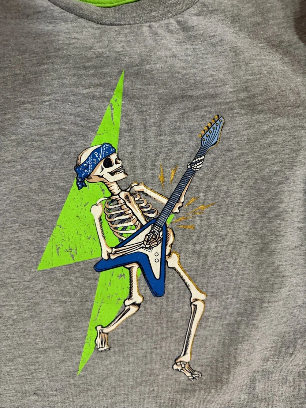 Tommy Bahama Skeleton Flying V Guitar Rock N Roll T-Shirt Kids 5T 6